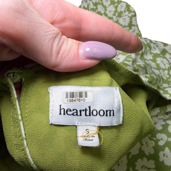 Heartloom Emory Green Floral Wrap Romper Size Small - Picture 2 of 6